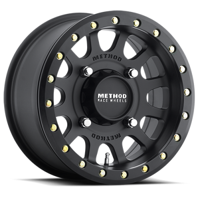 Aluminum Wheels 15x7 MR401 Beadlock UTV Bolt Pattern 4 On 136 Offset 13 Lip Size 1.77 Matte Black MB Method