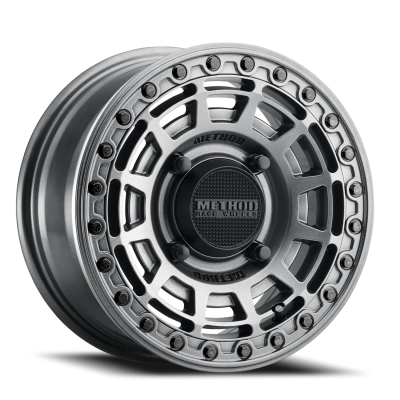 Aluminum Wheels 15x10 MR415 Beadlock UTV Bolt Pattern 4 On 156 Offset 25 Lip Size 2.09 Graphite GY Gloss Graphite Ring Method