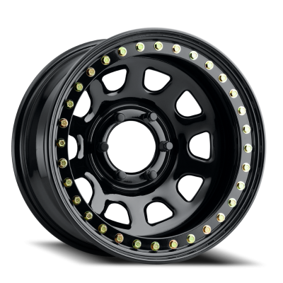 Aluminum Wheels 15x10 Black Daytona RT51 Gloss Black Beadlock -44 Offset 5 on 114.3 Bolt Pattern 83.82 Bore Raceline