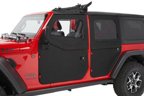 Full Fabric Doors Jeep '20-26 Gladiator '18-26 Wrangler JL Rear Black Diamond Bestop