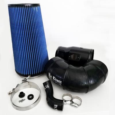 6.4 Cold Air Intake 08-10 Ford Super Duty Power Stroke Black Oiled Filter for Mod Turbo 5.5 Inch Inlet No Limit Fabrication