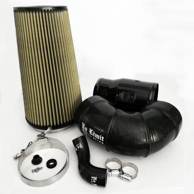 6.4 Cold Air Intake 08-10 Ford Super Duty Power Stroke Black PG7 Filter for Mod Turbo 5.5 Inch Inlet No Limit Fabrication