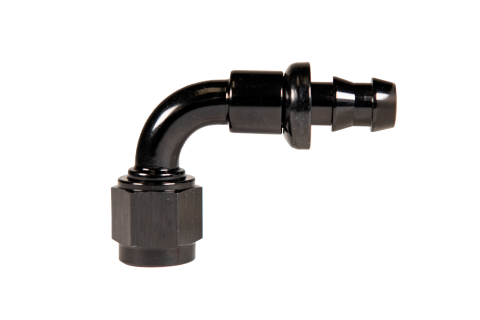 -6 90 Deg to Hose Barb Black Fleece Performance