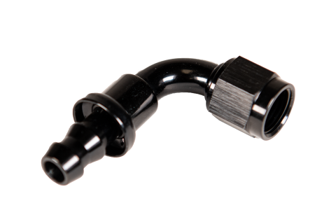 -8 90 Degree to Hose Barb Black Fleece Performance