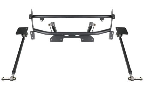 Bolt-On 4-Link For 1968-1974 Nova R-Joints Adjustable Upper Bars Fixed Lower Bars Bolt-On Cradle Axle Brackets And Hardware Powder Coated Black For Use W/ Shockwaves Or Coil-Overs Sold Separately Ridetech