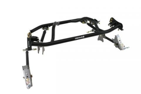 Bolt-On 4-Link W/ Double Adjustable Bars For 1961-1965 Falcon R-Joints Bars Bolt-On Cradle Axle Brackets And Hardware Powder Coated Black For Use W/ Shockwaves Or Coil-Overs Sold Separately Ridetech