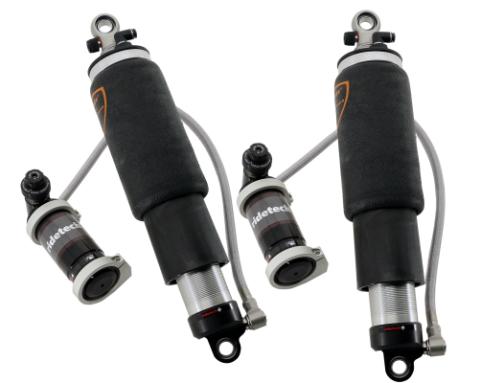 Rear TQ Shockwaves 8000 Series W/ 6.3 Inch Stroke And 2 Inch Stud Pair Of Triple Adjustable Shock waves 5 Inch Rolling Sleeve W/ 1/4 Inch Fittings And Bearing Spacers 1/2 Inch And 5/8 Inch 13.3 Inch X 18.9 Inch W/ A 16 -16.5 Inch Ride Height Ridetech