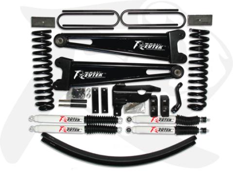 F-250/F-350 Super Duty 6.0 Inch Front 4.0 Inch Rear Coil Spring Suspension System with Radius Arms For 05-07 Ford F250/F350 Super Duty Revtek
