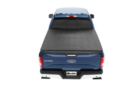 Soft Tri-Fold Tonneau Cover EZ-Fold For Ford 1999-2016 F-250/F-350 8.0 Foot Black Tailgate Spoiler Not Included Bestop
