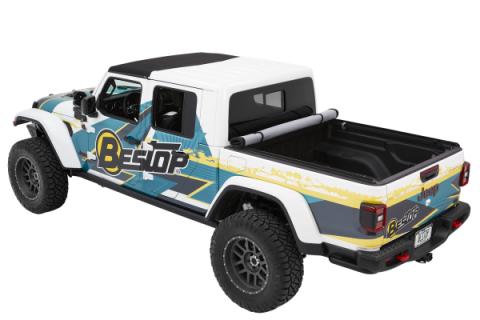 EZ-Roll Soft Tonneau Cover For Jeep 2020-2024 Gladiator 5.0 Foot Black Diamond Tailgate Spoiler Not Included Bestop