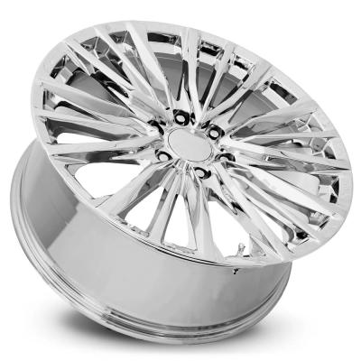 24X10 6X5.5 +28 HB 78.1 Platinum V Replica Wheel Chrome With Cap Factory Reproductions