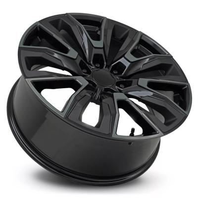 24X10 6X5.5 +31 HB 78.1 GM Split 6 Spk Replica Blk/Mach- Dark Clr/Satin Blk Insrt Factory Reproductions
