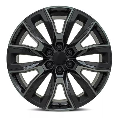 24X10 6X5.5 +31 HB 78.1 GM Split 6 Spk Replica Blk/Mach- Dark Clr/Satin Blk Insrt Factory Reproductions
