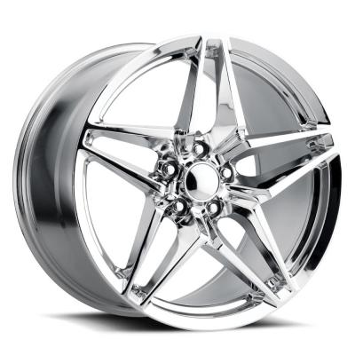 20X12 5X4.75 +59 HB 70.3 C7 Zr1 Chrome With Cap Factory Reproductions
