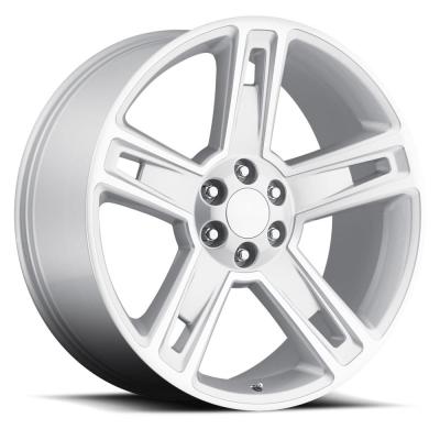 22X9 6X5.5 +24 HB 78.1 2015 Silverado Silver Machine Face With Cap Factory Reproductions