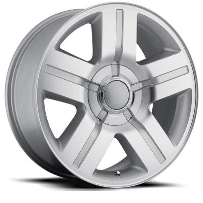 20X8.5 5X5 +0 HB 78.1 Silverado Suburban Silver Machine Face With Cap Factory Reproductions