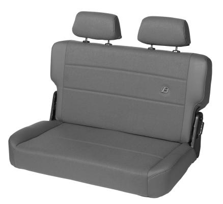 Jeep Rear Bench Seat Trailmax II Fold-N-Tumble Seat For Jeep 1955-1983 CJ5 Center Fabric Insert Charcoal/Gray Bestop