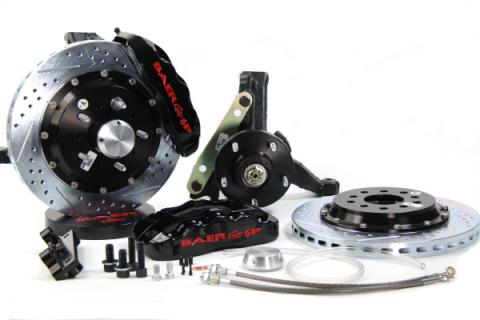 Brake System 13 Inch Front Pro+ Black 70-81 GM F Body Modified Stock Spindles BAER Brakes