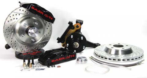 Brake System 13 Inch Front Track4 Black 70-81 GM F Body Modified Stock Spindles BAER Brakes