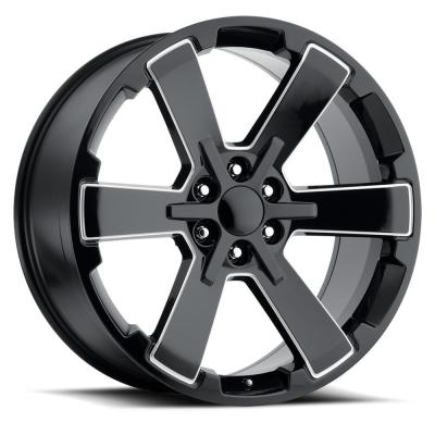 22X9 6X5.5 +24 HB 78.1 2018 Duel 6 Star Black Ball Milled With Cap Factory Reproductions