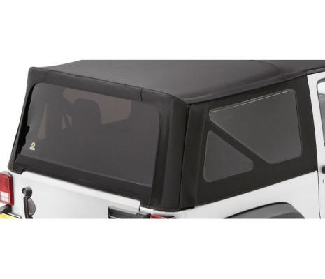 Window Replacement Set For Jeep 2011-2018 Wrangler JK 2 Door Fits Sailcloth Replace-A-Top 79146, Supertop 54722, Factory Soft Top Black Diamond Sailcloth Bestop