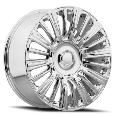 22X9 6X5.5 +28 HB 78.1 2021 Escalade Platinum Chrome With Cap Factory Reproductions
