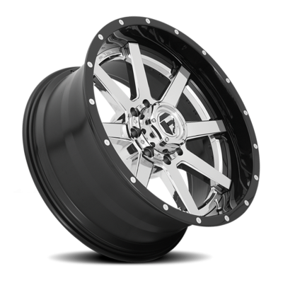 Aluminum Wheels 22X10 Maverick D260 6 On 135/6 On 139.7 Chrome/Gloss Black Lip 106.1 Bore -13 Offset Fuel Off Road Wheels
