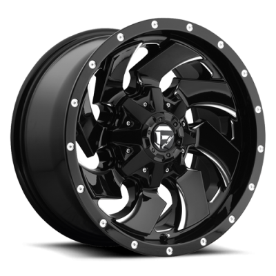 Aluminum Wheels 20X10 Cleaver D574 5 On 114.3/5 On 127 Gloss Black/Milled 78.1 Bore -18 Offset 8 Spoke Fuel Off Road Wheels