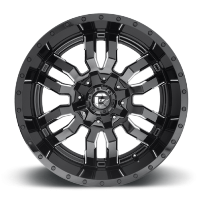 Aluminum Wheels 20X12 Sledge D595 5 On 139.7/5 On 150 Gloss Black Milled 110.1 Bore -44 Offset Fuel Off Road Wheels