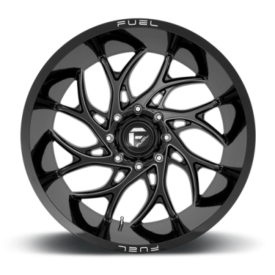 Aluminum Wheels 24X12 Runner D741 5 On 127 Gloss Black Milled 71.5 Bore -44 Offset Fuel Off Road Wheels