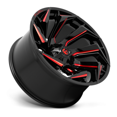 Aluminum Wheels 15X8 Reaction D755 5 On 114.3/5 On 120.65 Gloss Black Milled Red Tint 72.7 Bore -18 Offset Fuel Off Road Wheels