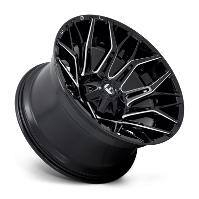 Aluminum Wheels 20X9 Twitch D769 5 On 114.3/5 On 127 Gloss Black/Milled 78 Bore 1 Offset Fuel Off Road Wheels