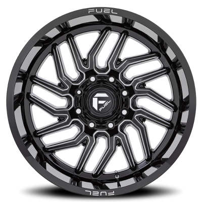 Aluminum Wheels 22X12 Hurricane D807 5 On 127 Gloss Black Milled 71.5 Bore -44 Offset Fuel Off Road Wheels