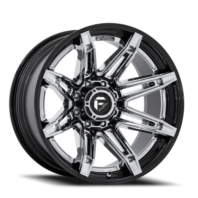 Aluminum Wheels 20X10 Brawl FC401PB 6 On 135 Chrome/Gloss Black Lip 87.1 Bore -18 Offset Fuel Off Road Wheels