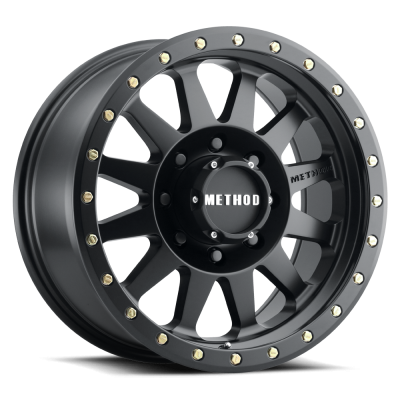 Aluminum Wheels 18x9 Double Standard MR304 Bolt Pattern 8 On 165.1 Offset -12 Lip Size 3.86 Matte Black MB Method