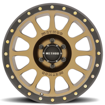 Aluminum Wheels 20x9 NV MR305 Bolt Pattern 6 On 139.7 Offset 18 Lip Size 1.42 Method Bronze BRZ Black Street Loc Method