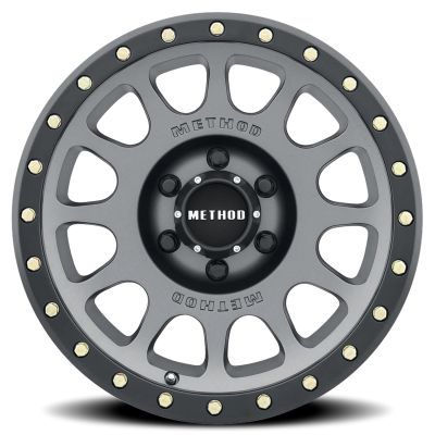 Aluminum Wheels 17x8.5 NV MR305 Bolt Pattern 5 On 127 Offset 0 Lip Size 1.3 Titanium TT Matte Black Lip Method