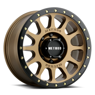Aluminum Wheels 18x9 NV HD MR305 Bolt Pattern 8 On 170 Offset 18 Lip Size 1.38 Method Bronze BRZ Black Street Loc Method