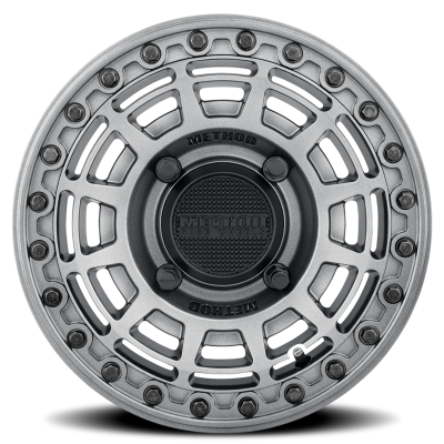 Aluminum Wheels 15x7 MR415 Beadlock UTV Bolt Pattern 4 On 156 Offset 38 Lip Size 0 Graphite GY Gloss Graphite Ring Method