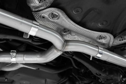2022-Up Volkswagen Jetta GLI 2.0 TSI T304 Stainless Steel 3 Inch Cat-Back 2.5 Inch Dual Split Rear with Carbon Fiber Tips Street Profile MBRP