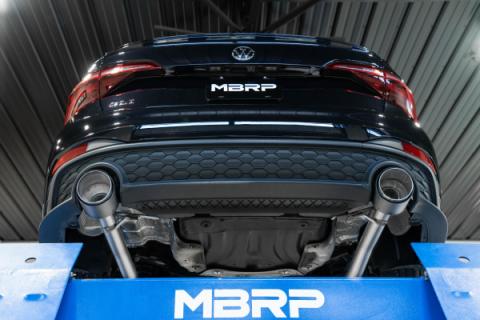 2022-Up Volkswagen Jetta GLI 2.0 TSI T304 Stainless Steel 3 Inch Cat-Back 2.5 Inch Dual Split Rear with Carbon Fiber Tips Street Profile MBRP