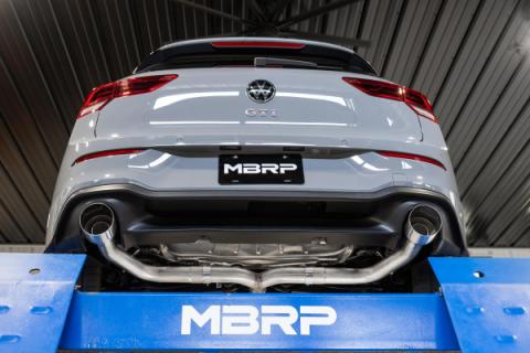 2022-Up Volkswagen Golf GTI MK8 T304 Stainless Steel 3 Inch Cat-Back 2.5 Inch Dual Split Rear with Carbon Fiber Tips MBRP