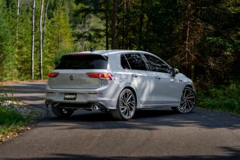 2022-Up Volkswagen Golf GTI MK8 T304 Stainless Steel 3 Inch Cat-Back 2.5 Inch Dual Split Rear with Carbon Fiber Tips MBRP