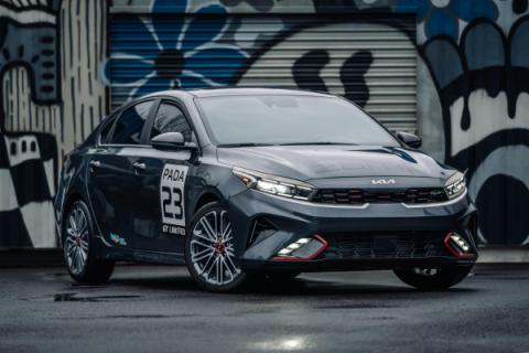 22-24 Kia Forte GT 1.6L Turbo T304 Stainless Steel 2.5 Inch Axle-Back Dual Split Rear with Quad Carbon Fiber Tips Armor Pro MBRP
