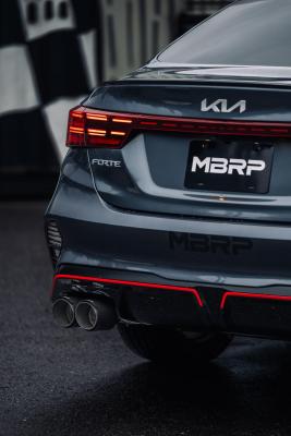 22-24 Kia Forte GT 1.6L Turbo T304 Stainless Steel 2.5 Inch Axle-Back Dual Split Rear with Quad Carbon Fiber Tips Armor Pro MBRP