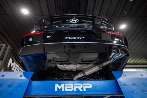 2021-Up Hyundai Elantra N-Line 1.6L Armor Pro 3 Inch Axle-Back Single Rear Exit with Dual Outlet Carbon Fiber Tip MBRP