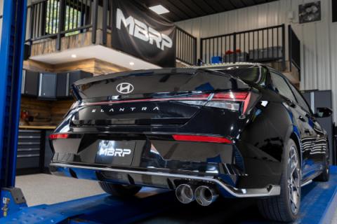 2021-Up Hyundai Elantra N-Line 1.6L Armor Pro 3 Inch Axle-Back Single Rear Exit with Dual Outlet Carbon Fiber Tip MBRP