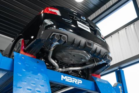 Armor Pro Subaru 3 Inch Cat Back Exhaust System Dual Split Rear-Quad Carbon Fiber Tips For 11-2021 Subaru Impreza WRX 2.0L MBRP