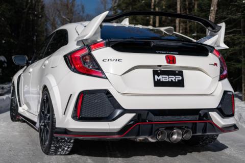 2017-2021 Honda Civic Type R 2.0L T304 Stainless Steel 3 Inch Cat-Back Triple Rear Outlet Burnt End Tips MBRP