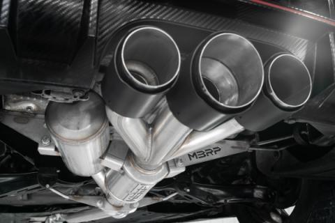 2017-2021 Honda Civic Type R 2.0L T304 Stainless Steel 3 Inch Cat-Back Triple Rear Outlet Carbon Fiber Tips MBRP